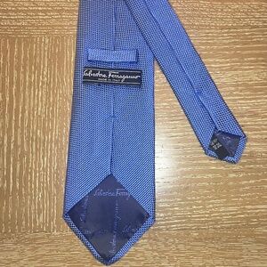 Salvatore Ferragamo Blue Silk Tie with Gift Box